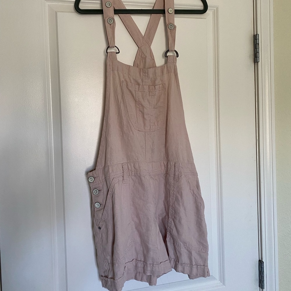 Pink overall shorts
